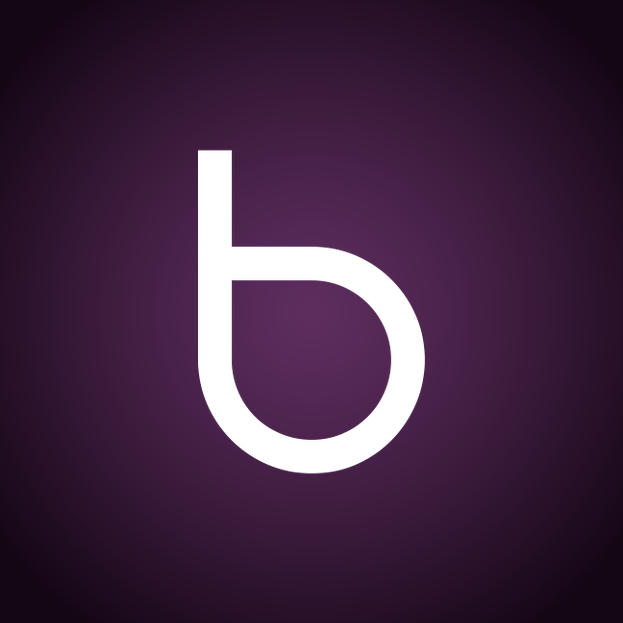 Bankroll icon: the white b monogram on a purple gradient square