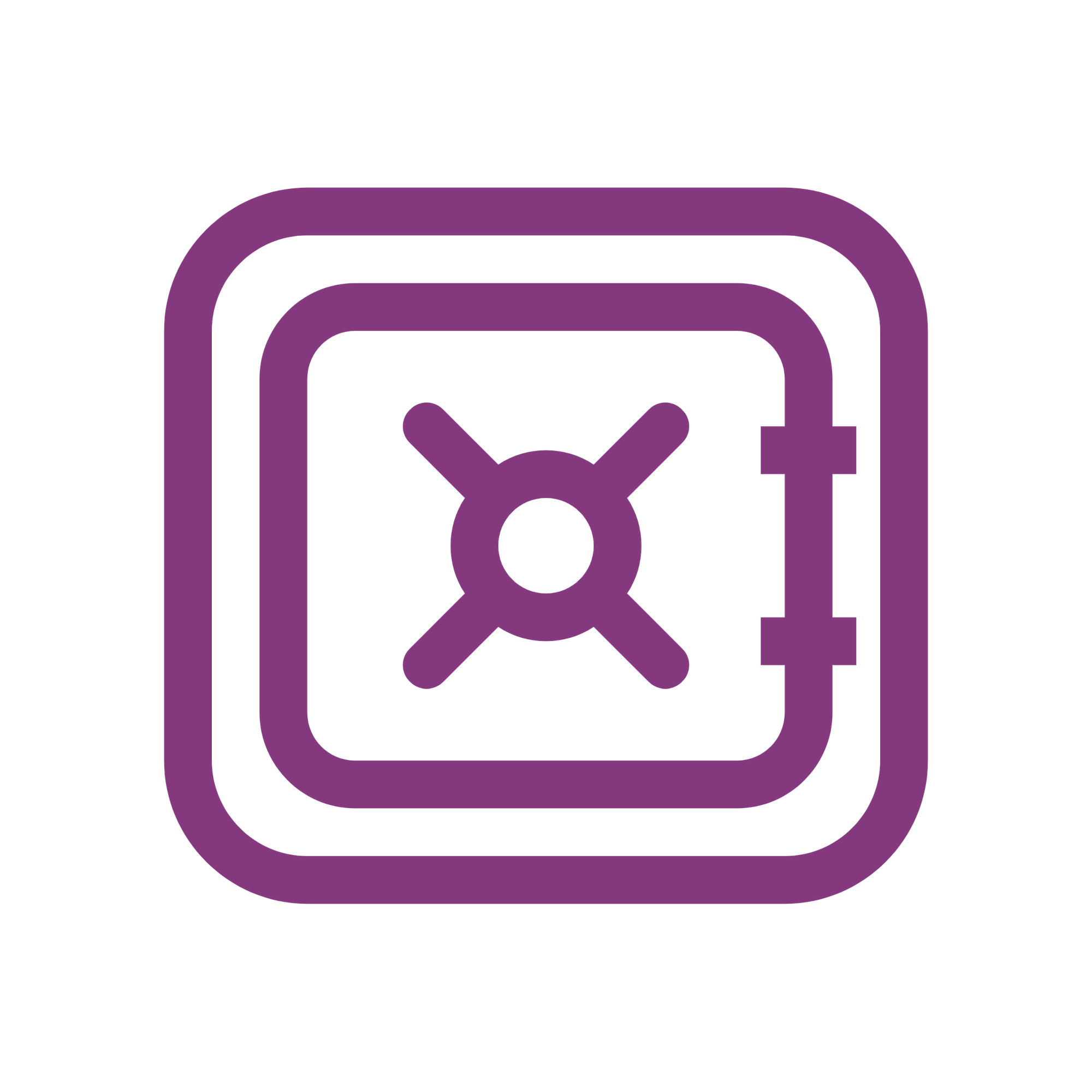 VLT token icon: purple vault on a white disc, shown on a dark background